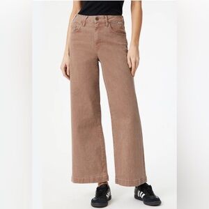 Mavi High-Rise BODRUM Wide-Leg Jeans in Taupe Brown size 28
